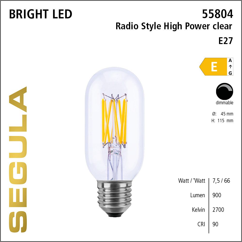 LED Leuchtmittel, Radio Style, E27, dimmbare LED, Bright Line Lampe, warmweiß, High Power clear