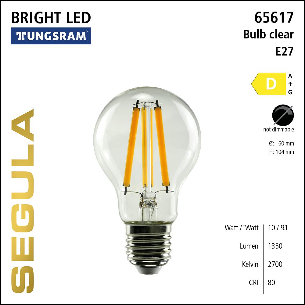 LED Leuchtmittel, Bulb, E27, Bright Line Lampe, Tungsram, warmweiß, clear