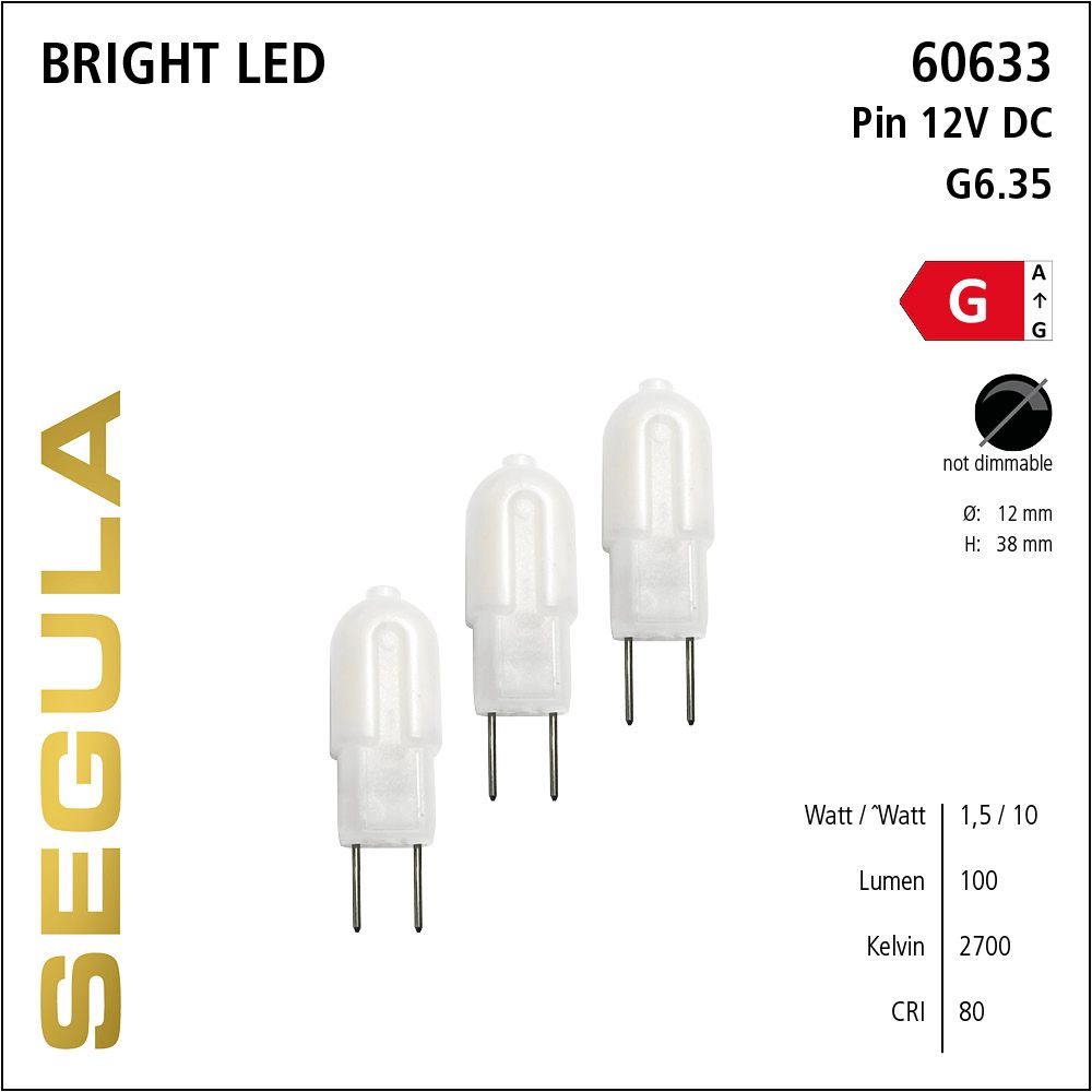 LED Leuchtmittel, G6.35 Pin, Bright Line Lampe, warmweiß, clear