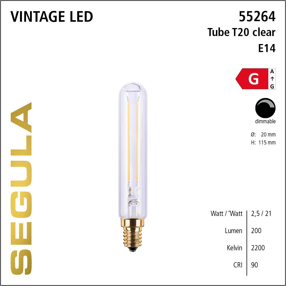 LED Leuchtmittel, Tube, E14, dimmbare LED, Retrofit Lampe, warmweiß, clear
