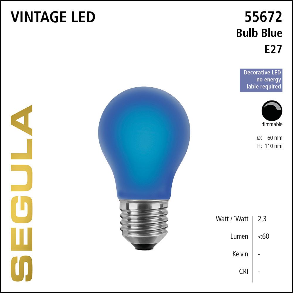 LED Leuchtmittel, Bulb, E27, dimmbare LED, Retrofit Lampe, blue