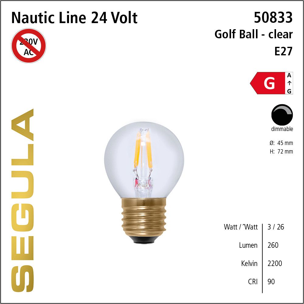 led, leuchtmittel, 24 volt, dimmbar, warmweiss, Golfball