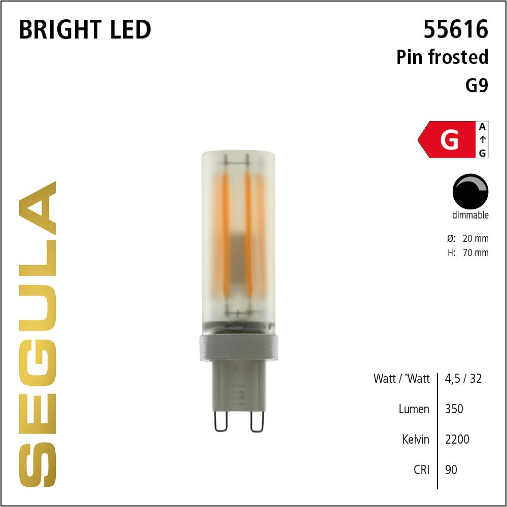 LED Leuchtmittel, G9 Pin, dimmbare LED, Bright Line Lampe, warmweiß, frosted