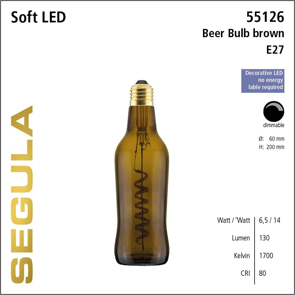 LED Leuchtmittel, dimmbar, Lampe Vase, Filament, Soft Filament, warmweiß, Flaschenform, Bierflasche LED