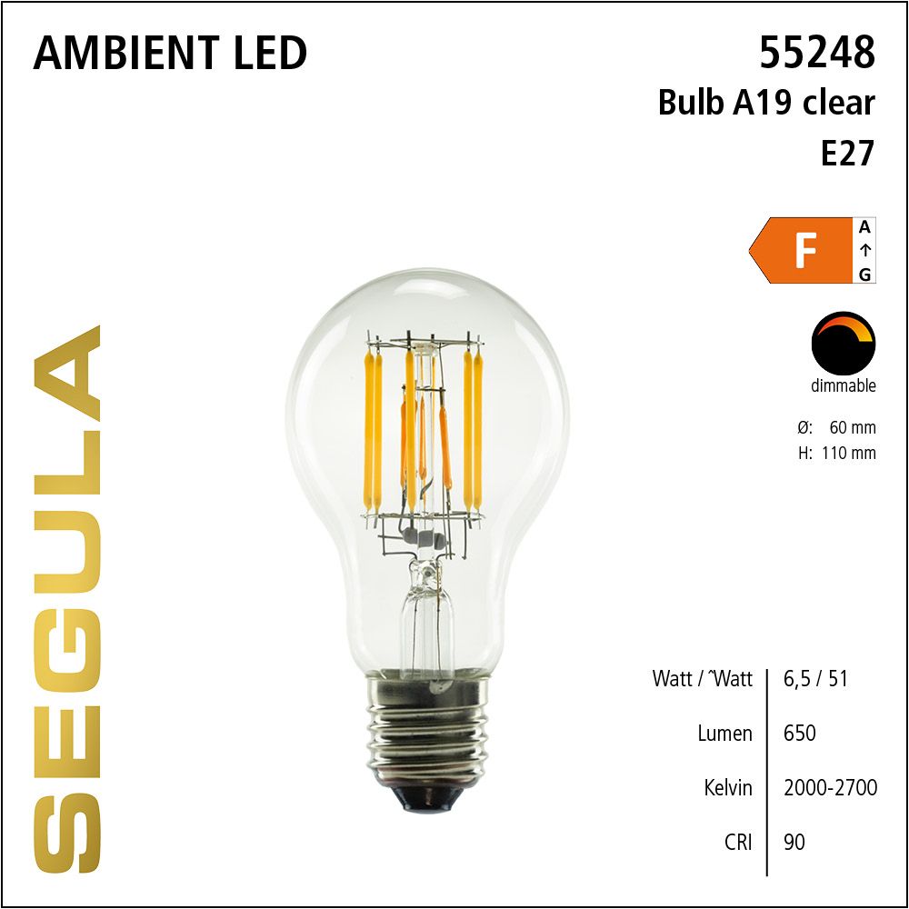 LED Filament Leuchtmittel, dimmbare LED Lampe, E27, Ambient Dimming, Glühlampe, klar