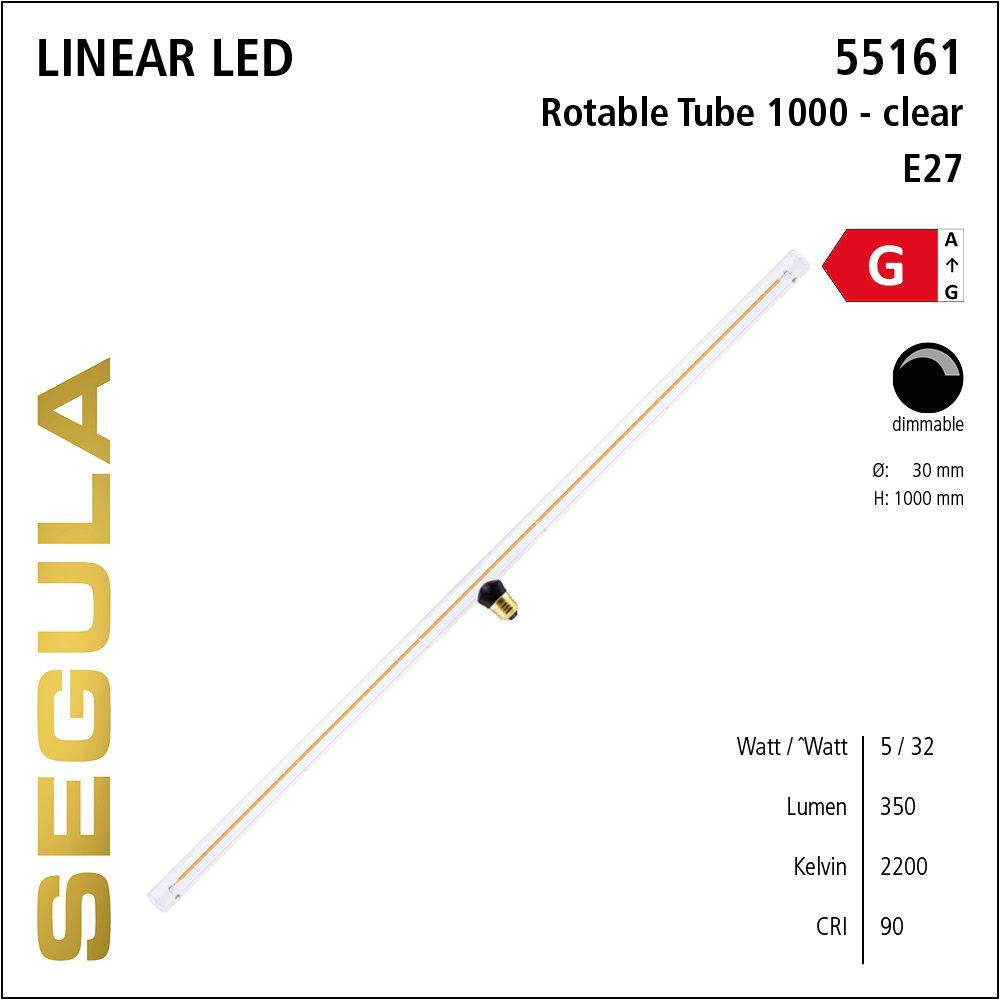 LED Linienlampe, Rotable Tube, E27, warmweiß, dimmbar