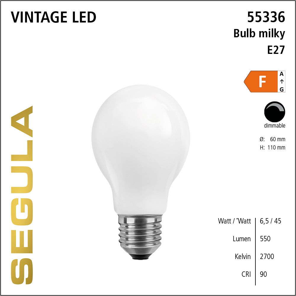 LED Leuchtmittel, Bulb, E27, dimmbare LED, Retrofit Lampe, warmweiß, milky