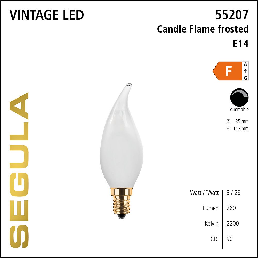 LED Leuchtmittel, Candle Flame, E14, dimmbare LED, Retrofit Lampe, warmweiß, frosted