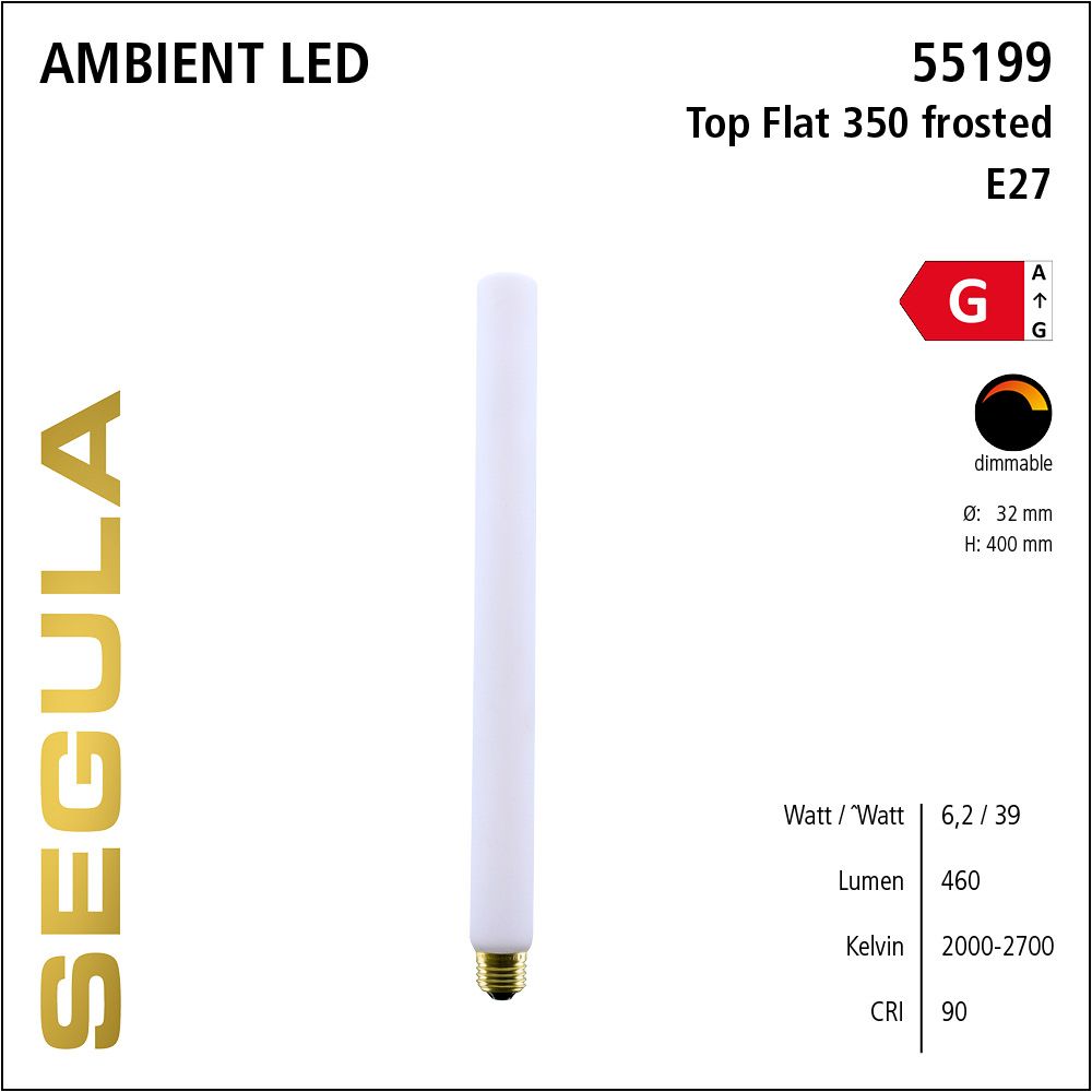 LED Filament Leuchtmittel, dimmbare LED Lampe, E27, Ambient Dimming, Tube, Röhrenlampe, matt, frosted