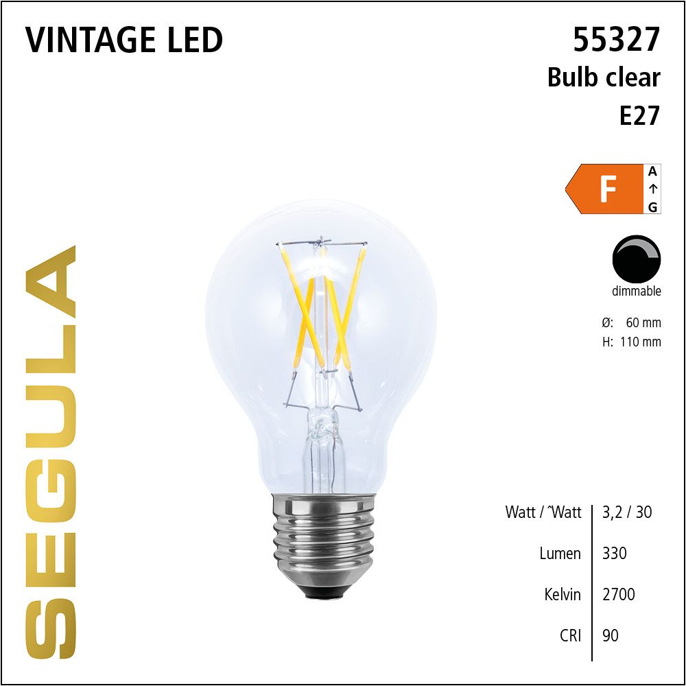 LED Leuchtmittel, Bulb, E27, dimmbare LED, Retrofit Lampe, warmweiß, clear