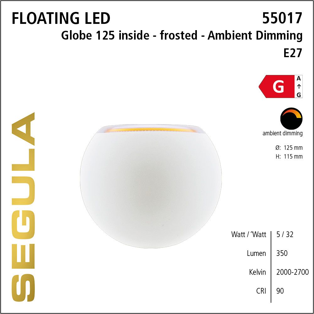 Design LED Leuchtmittel, Floating, Globe, matt, warmweiß, Ambient Dimming