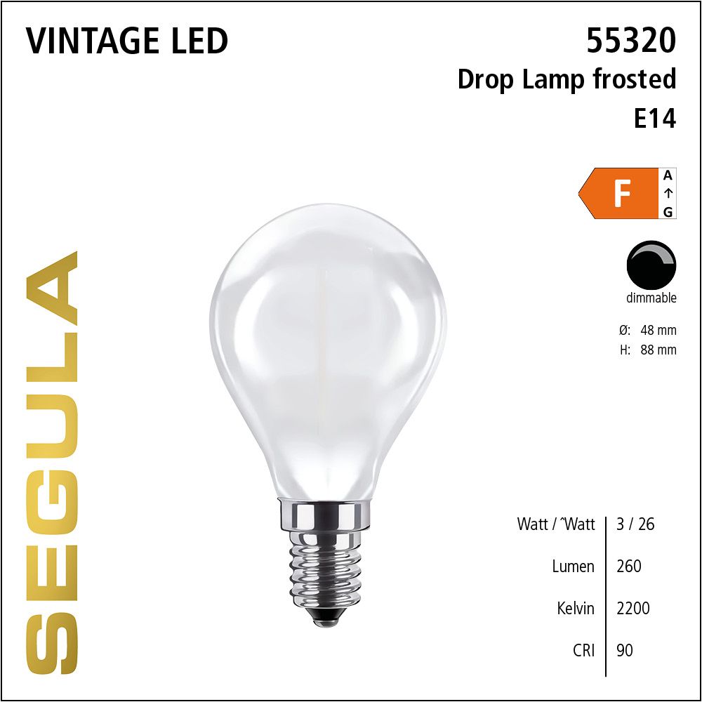 LED Leuchtmittel, Drop Lamp, E14, dimmbare LED, Retrofit Lampe, warmweiß, frosted