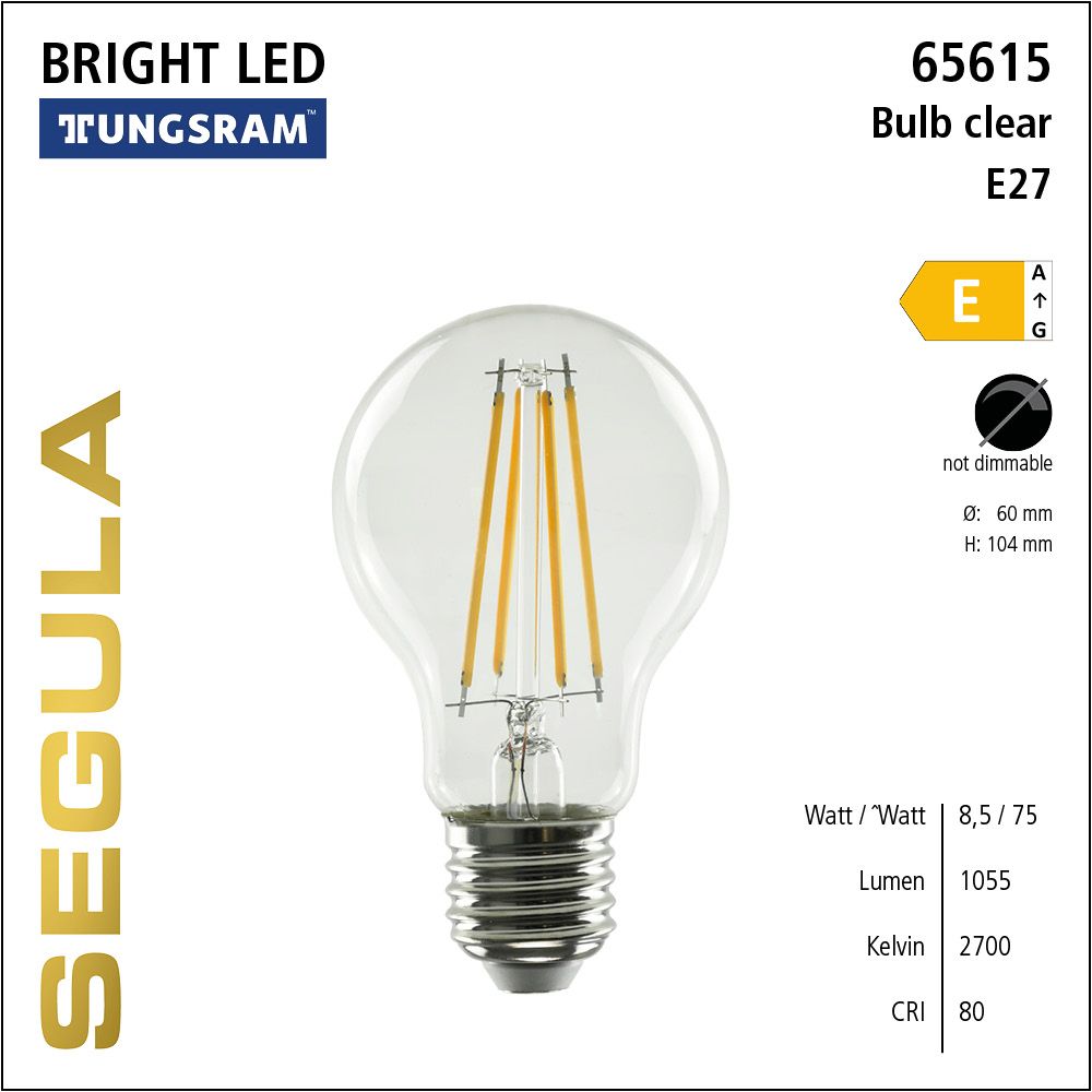 LED Leuchtmittel, Bulb, E27, Bright Line Lampe, Tungsram, warmweiß, clear
