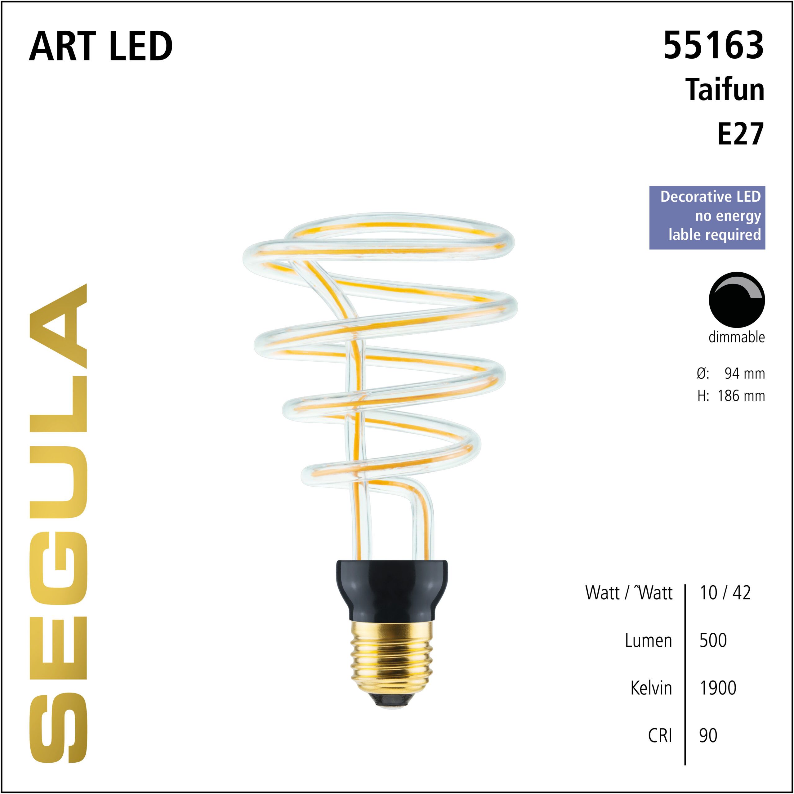 Design LED Leuchtmittel, E27, Polycarbonat, bruchsichere LED Lampe, klar, warmweiß, dimmbare LED
