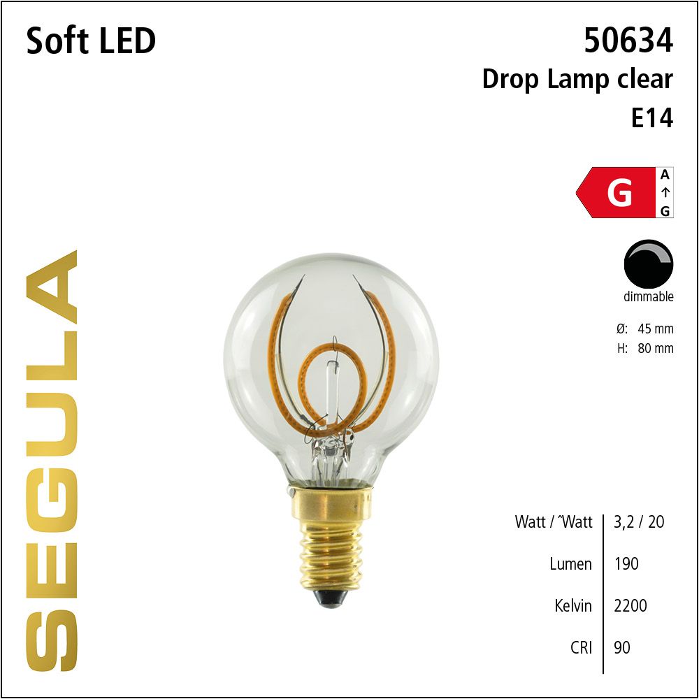 LED Leuchtmittel, Golfball, Soft Filament, E14, dimmbare LED, Retrofit Lampe, warmweiß, Klarglas