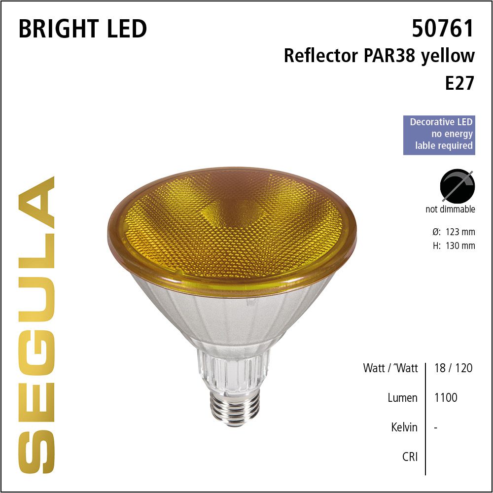 LED Leuchtmittel, Reflector, E27, Bright Line Lampe, PAR38 yellow