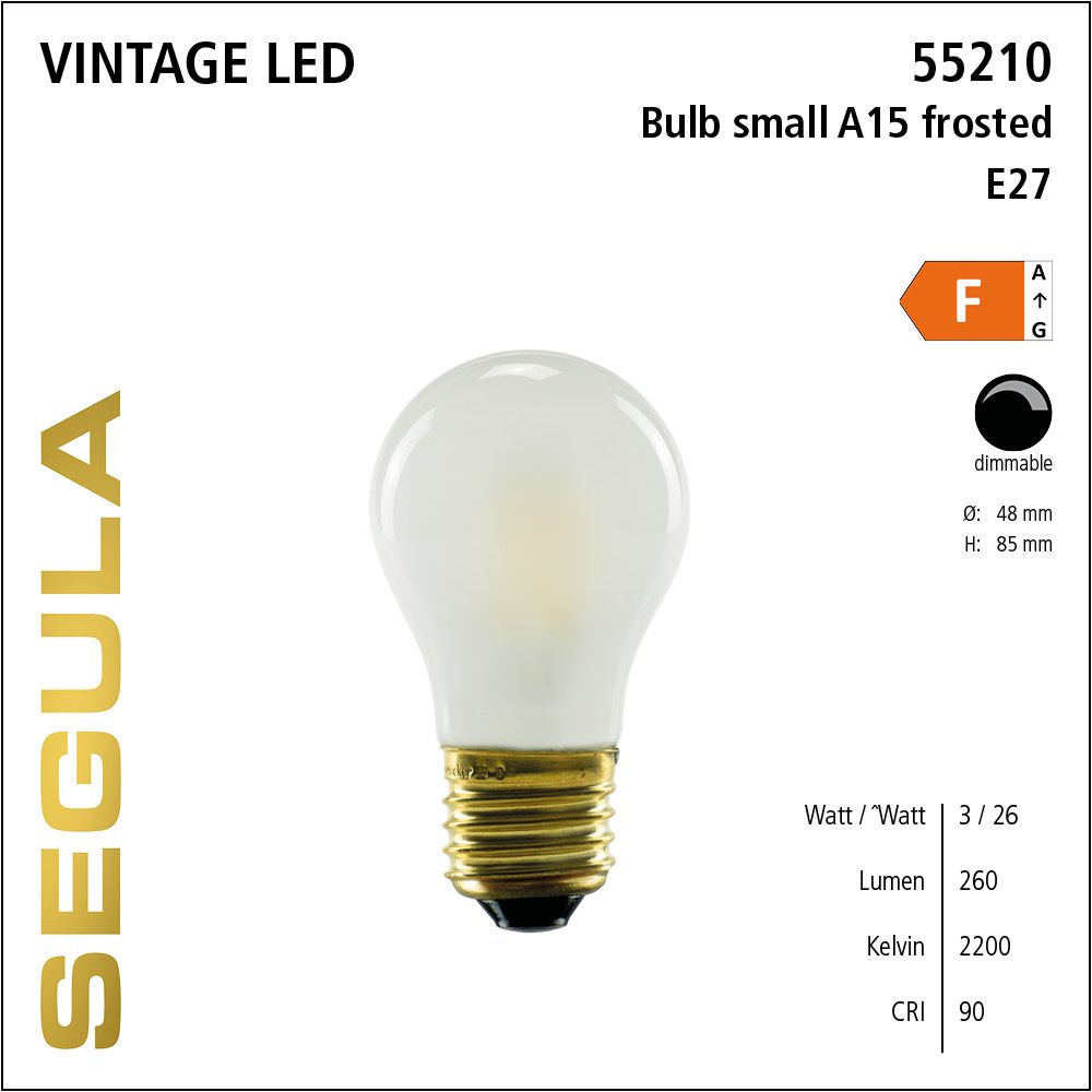 LED Leuchtmittel, Bulb small, E27, dimmbare LED, Retrofit Lampe, warmweiß, frosted