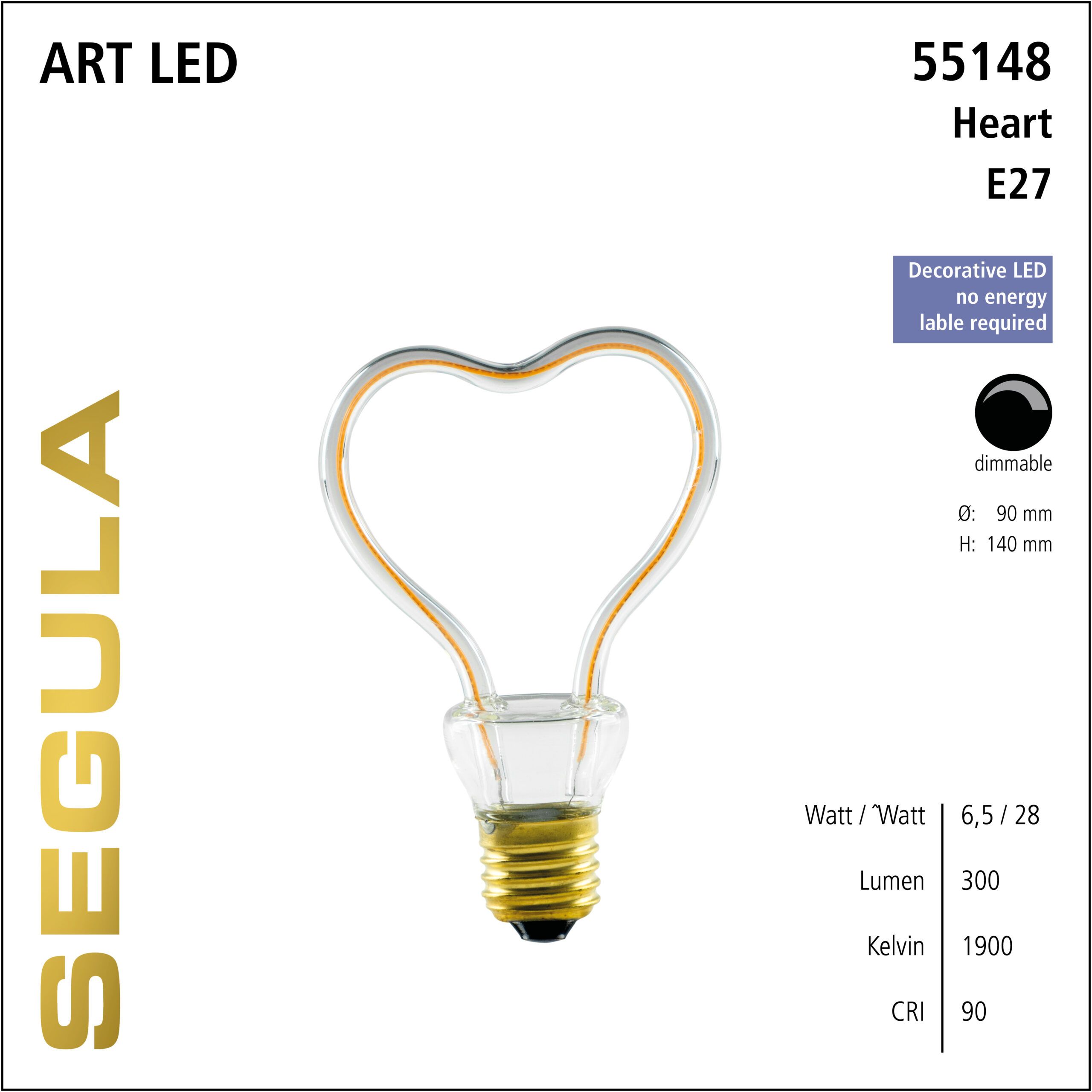 Design LED Leuchtmittel, E27, Polycarbonat, bruchsichere LED Lampe, klar, warmweiß, dimmbare LED