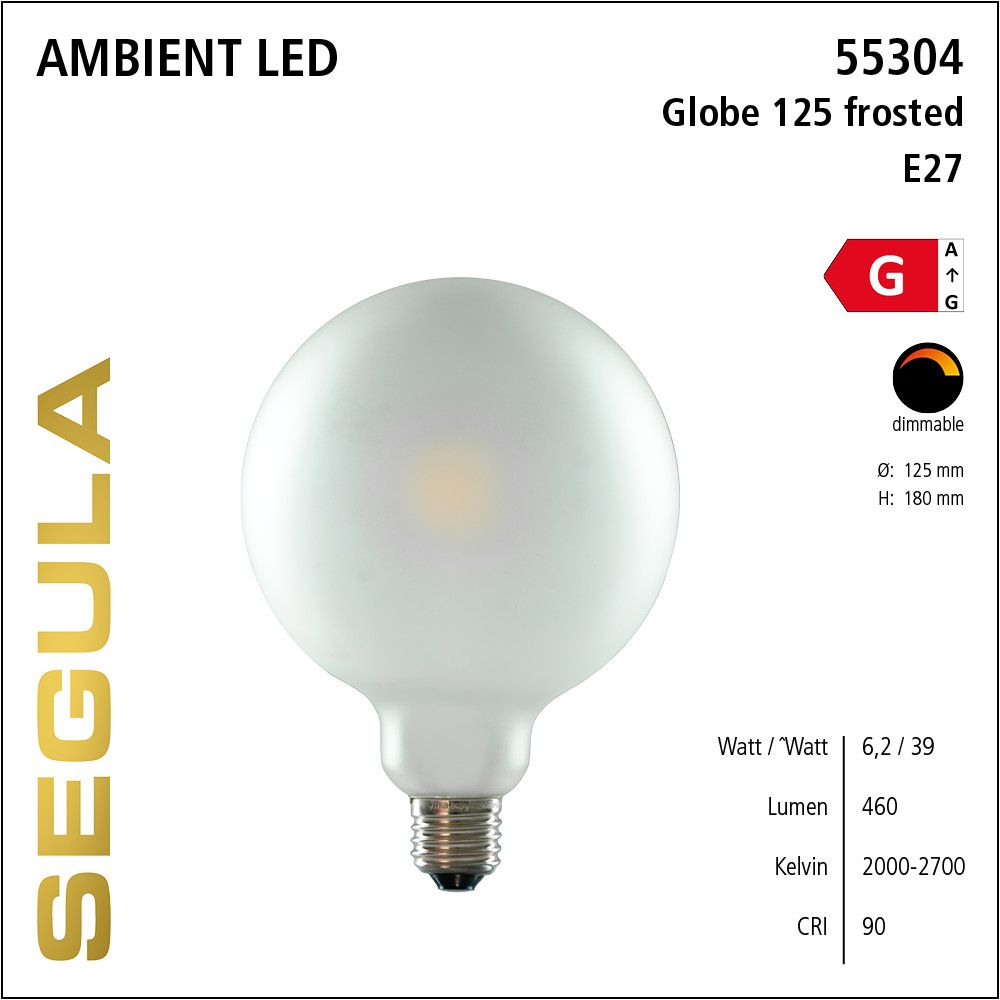 LED Filament Leuchtmittel, dimmbare LED Lampe, E27, Ambient Dimming, Globe, matt, frosted