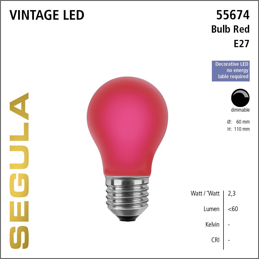 LED Leuchtmittel, Bulb, E27, dimmbare LED, Retrofit Lampe, red