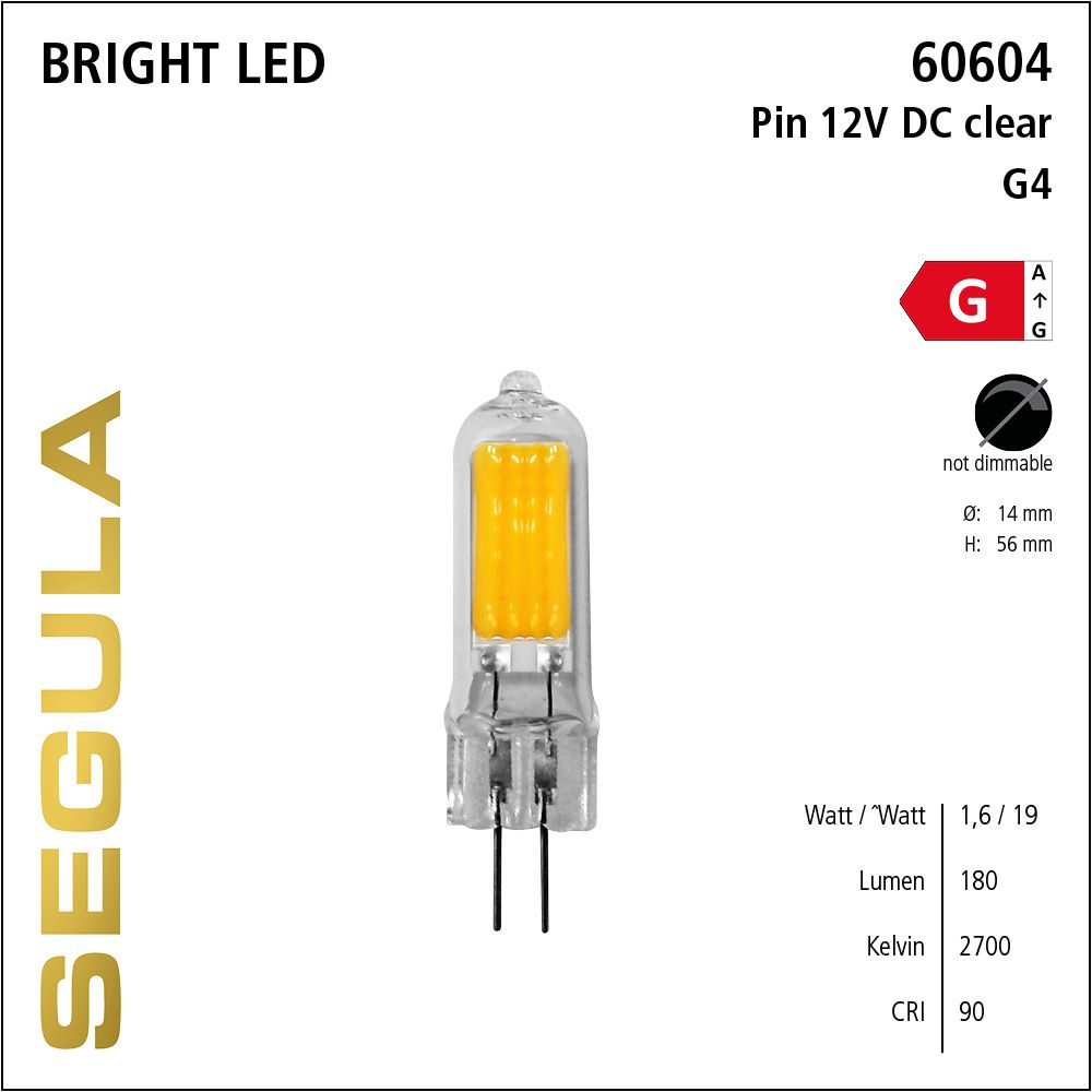 LED Leuchtmittel, G4 Pin, Bright Line Lampe, warmweiß, clear