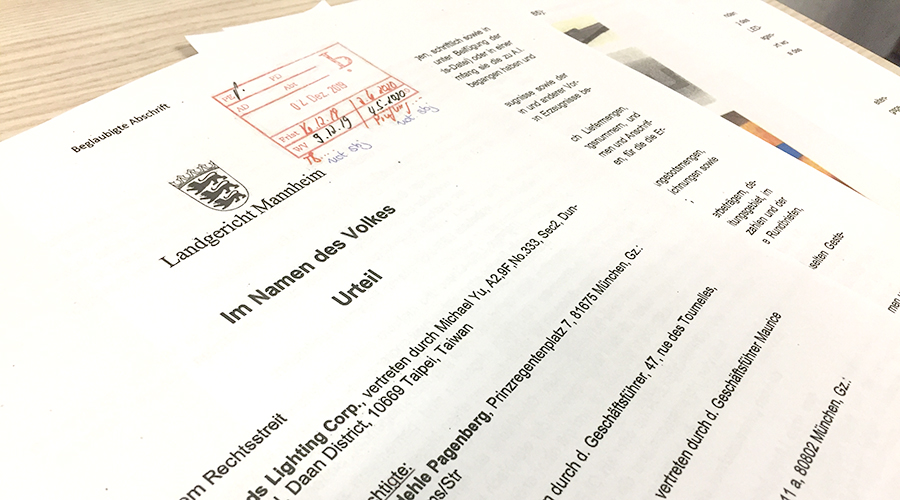 Urteil, Soft Filament Patent, Patent Urteil, Gerichtsverfahren beendet, Gerichtsverfahren Patent, SEGULA Patent, Patentklage SEGULA, Segula Patent